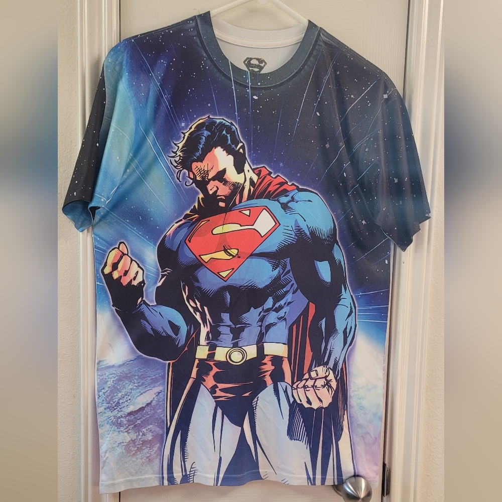 DC Comics Superman Space Graphic Tee - Blue Red Yellow